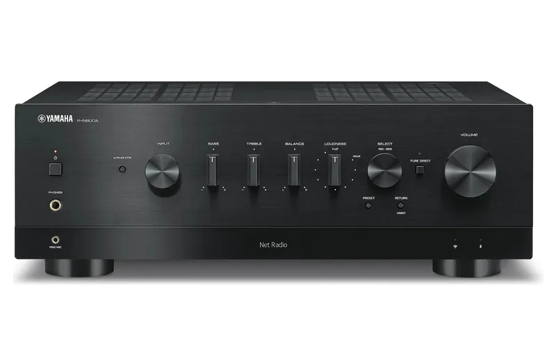 Receiver Estéreo Yamaha R-N800A com Wi-Fi, Bluetooth, AirPlay 2, DAC ESS 32-bit, YPAO e 100W RMS por Canal - Preto