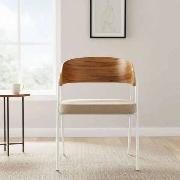 Poltrona Aero Cadeira Decorativa Com Apoio Caramelo Overseas Caemmun Branco
