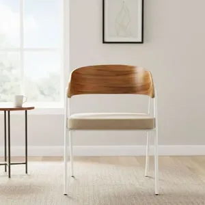 Poltrona Aero Cadeira Decorativa Com Apoio Caramelo Overseas Caemmun Branco