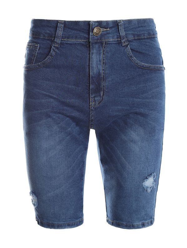 Bermuda Jeans Puídos Masculina AZUL 40