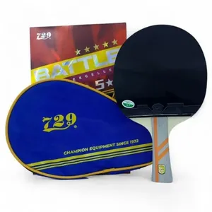 Raquete de Tênis de Mesa SU-PIN5 Profissional 5 Estrelas Base 7 Camadas Madeira Preta AB Mídia Raquete de Tênis de Mesa SU-PIN5 5 Estrelas Profissional Preta AB Mídia