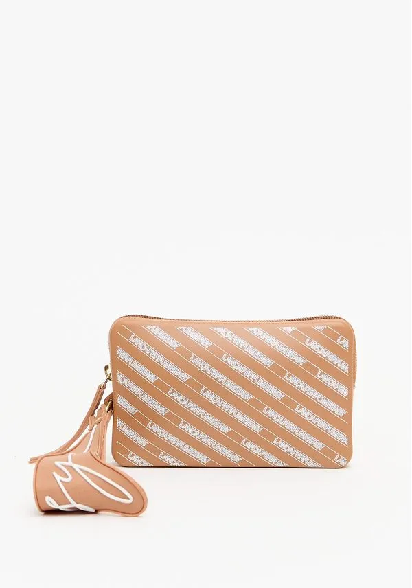 Bolsa Clutch Estruturada Com Alça Rosa U