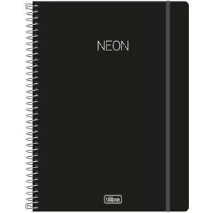 Caderno Universitário 1x1 80 Folhas Neon Preto