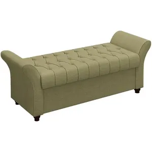 Recamier Calçadeira Bau 160 Cm Pes Mdf Ogeo Linho Sl 75 Peer Sl 75