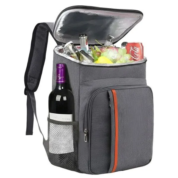 Mochila Térmica Viagem Impermeável Cinza Cheguei BR com Forro Interno à Prova de Vazamentos Mochila Térmica Viagem Impermeável Cinza Cheguei BR com Isolamento para Alimentos e Bebidas