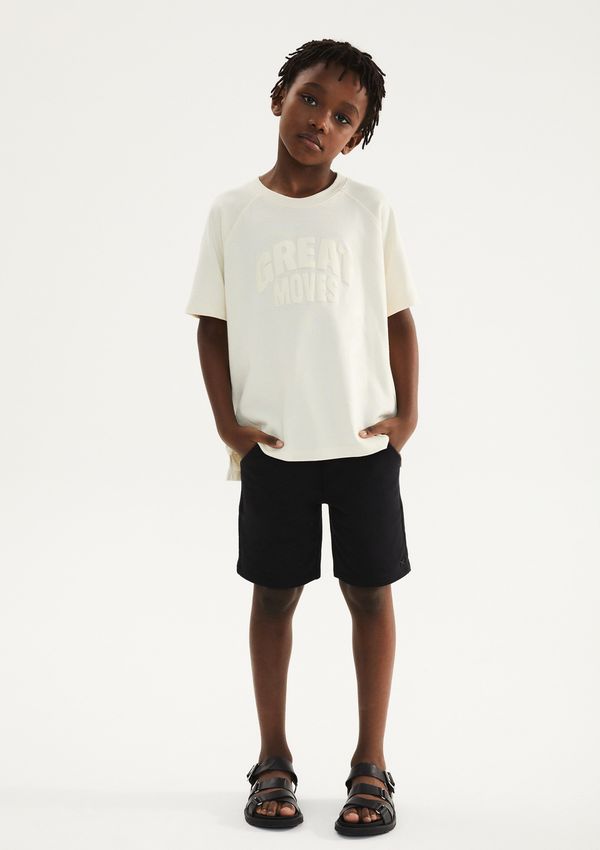 Camiseta Infantil Menino Em Algodão - Creme 006