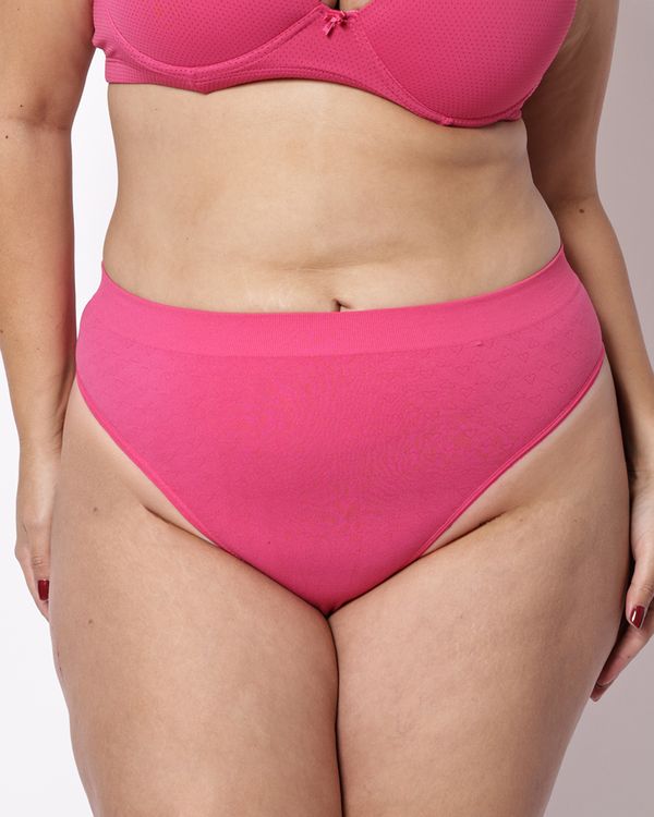 Calcinha Biquíni Plus Size Feminina Texturizada Rosa 50