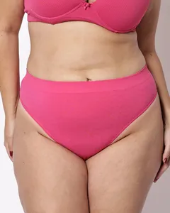Calcinha Biquíni Plus Size Feminina Texturizada Rosa 50
