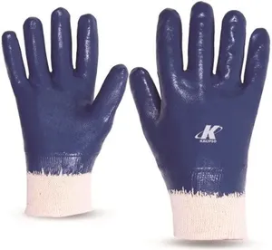 Luva Nitrílica Punho de Malha 8 Azul P - Kalipso