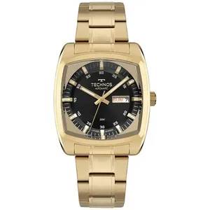 Relógio Technos Masculino Ref: 8205om/1p Automático Retangular Dourado