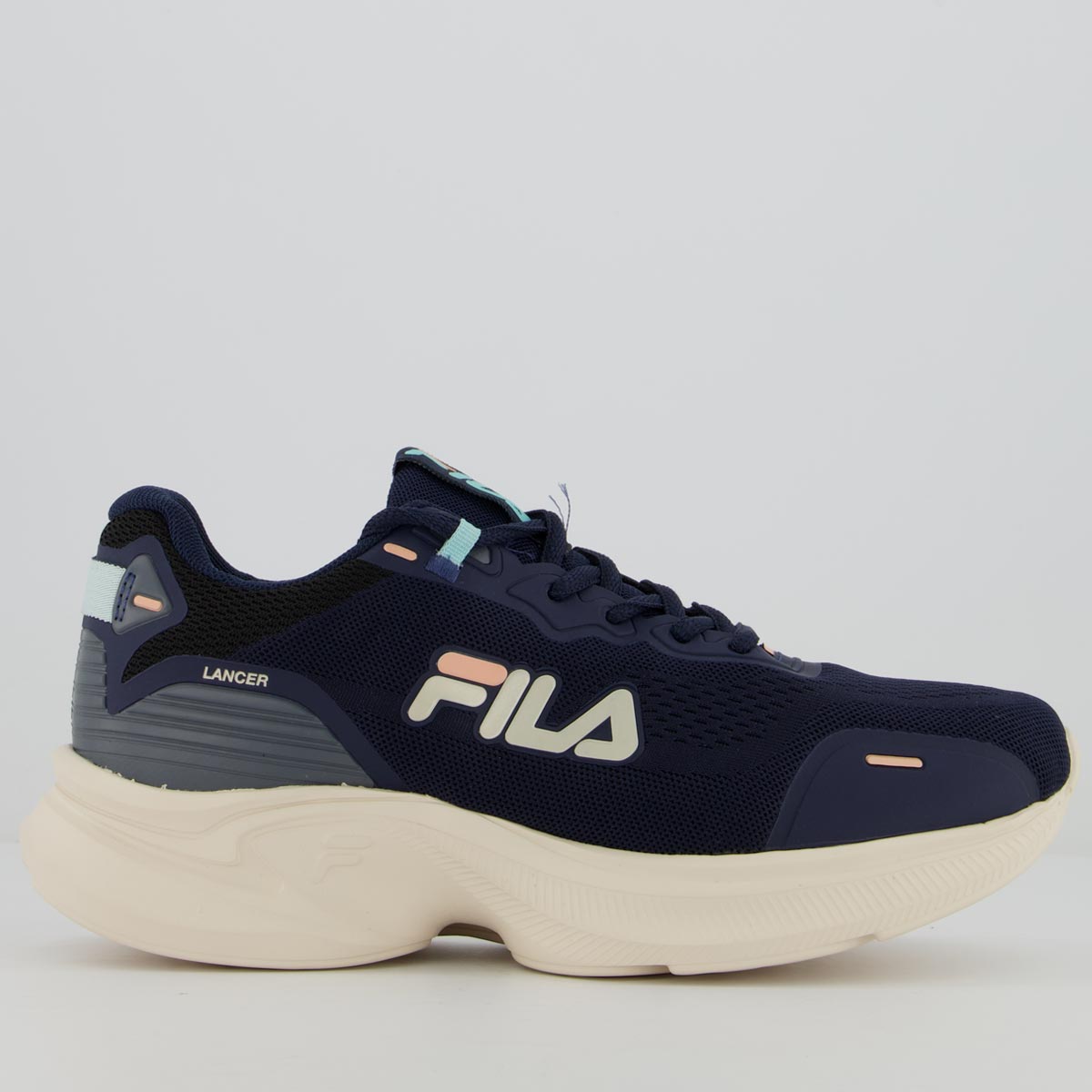 Tenis Fila Lancer Feminino Marinho e Salmão