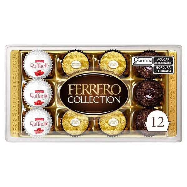 Bombom Ferrero Collection 3 sabores 12 unidades 134g