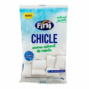 Chicle Fini Natural Sweets Menta Sem Açúcar 18g