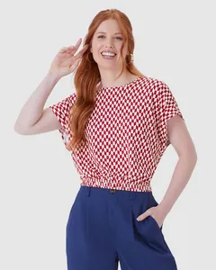 Blusa Cropped Feminina Barra Elástico Em Viscose Stretch Off White - XGG