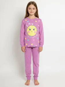 Pijama Longo Estampado Infantil Para Menina - PINK 4