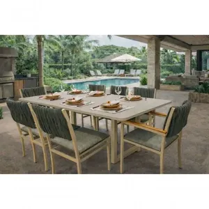 Conjunto Gourmet Náutica 8 Cadeiras Elegance Estrutura Metal Assento Vazado Verde Solare Móveis Conjunto Gourmet Náutica 8 Cadeiras Elegance Metal Vazado Verde Solare Móveis