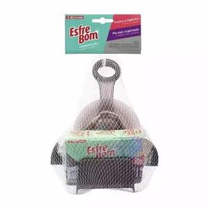 Kit Pia EsfreBom com Rodo, Ralo, Suporte para Esponja e Esponja Diamond Verde