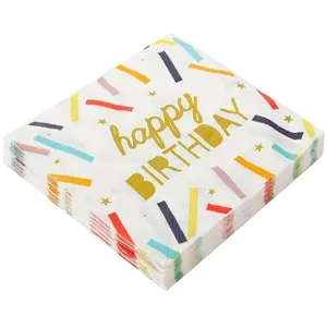 Guardanapo Estampado Silver Festas 74543 Happy Birthday 32x32cm (MP)