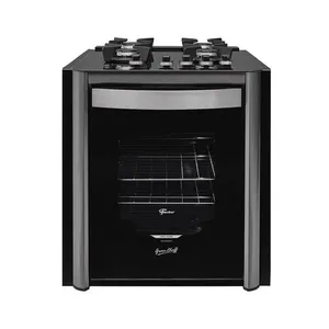 Fogão de Embutir 4 Bocas Fischer Gran Cheff com Grill e Mesa de Vidro Cinza / 220V