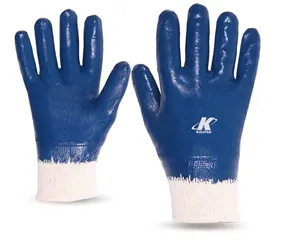 Luva Nitrílica Punho de Malha 9 Azul P - Kalipso