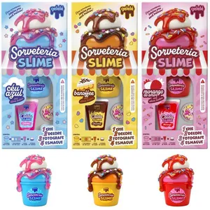 KIT SORVETERIA SLIME - MORANGO, CÉU AZUL E BANOFFE - GELELÉ