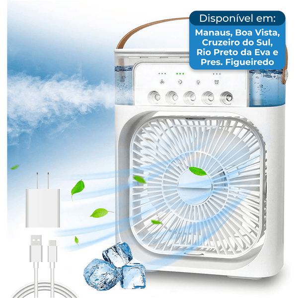 Umidificador De Ar E Ventilador Portátil NTMY Branco A-BI