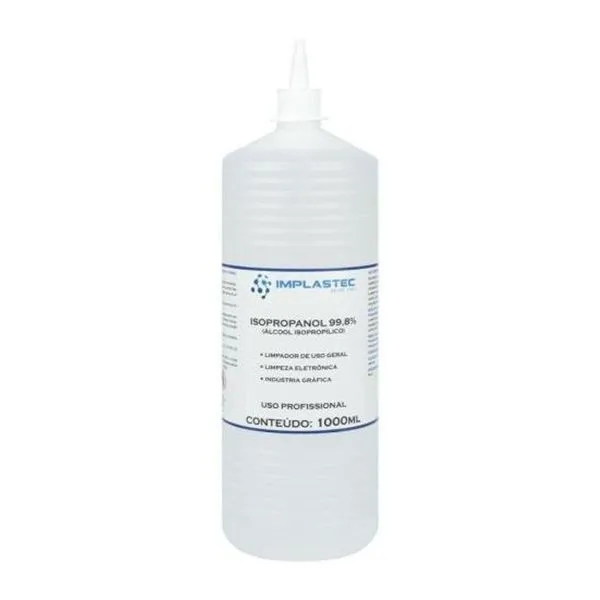 Álcool Isopropilíco 99,8% 1000ml Isopropilico Transparente Implastec - Cx - 18