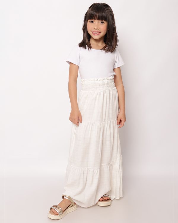 Saia Longa Infantil Lurex Branca 6