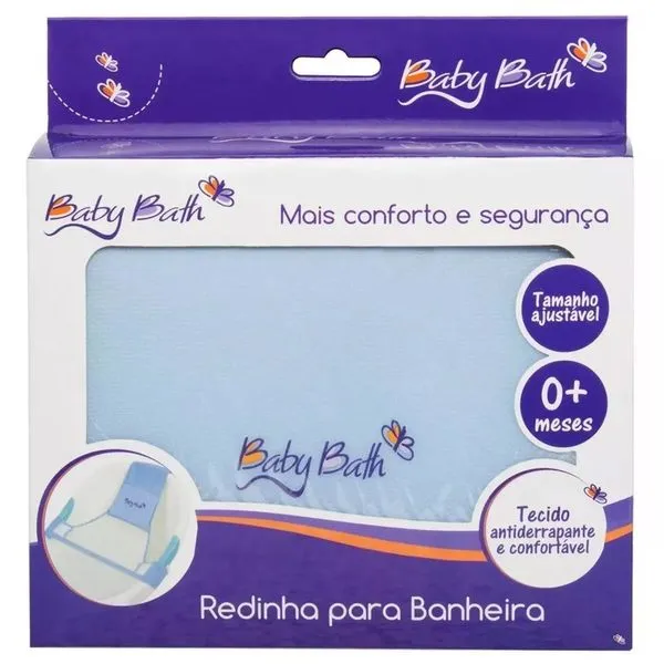 Redinha Para Banheira Azul Baby Bath