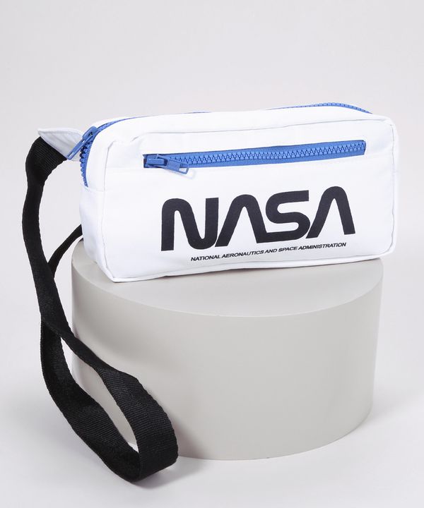 Pochete Masculina NASA com Zíper Branco Único