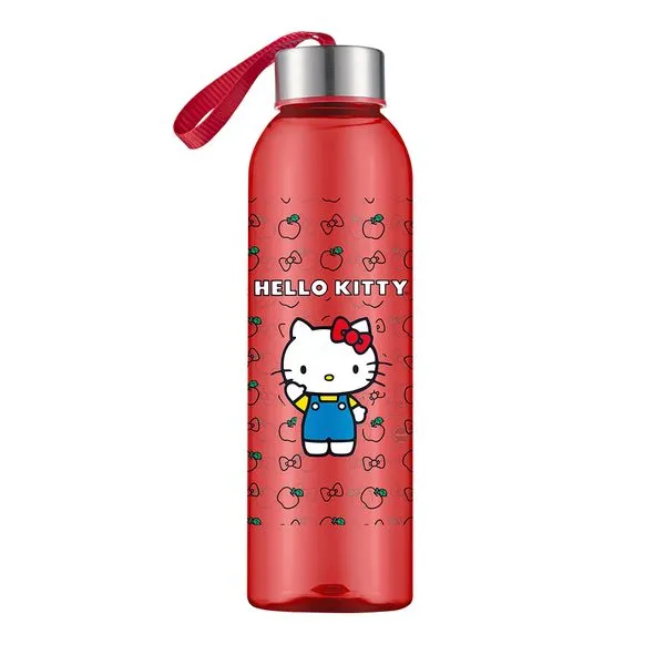 Garrafa Plástica 800ml Hello Kitty Vermelha com Tampa Inox 3585 - Bandeirante