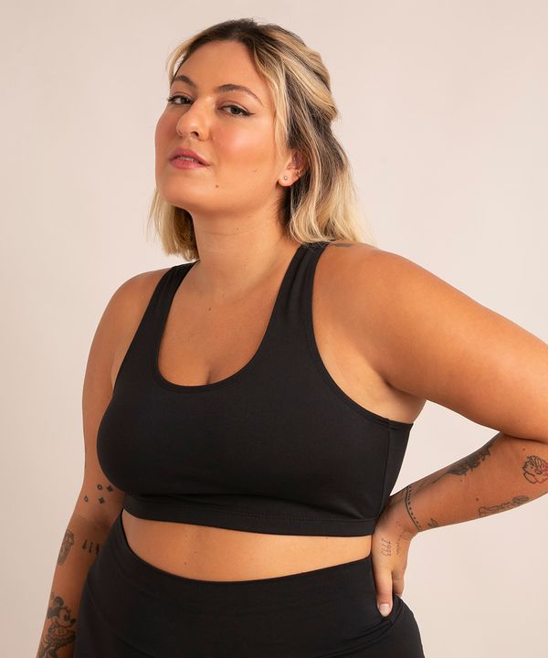 top plus size esportivo nadador sem bojo preto GG2