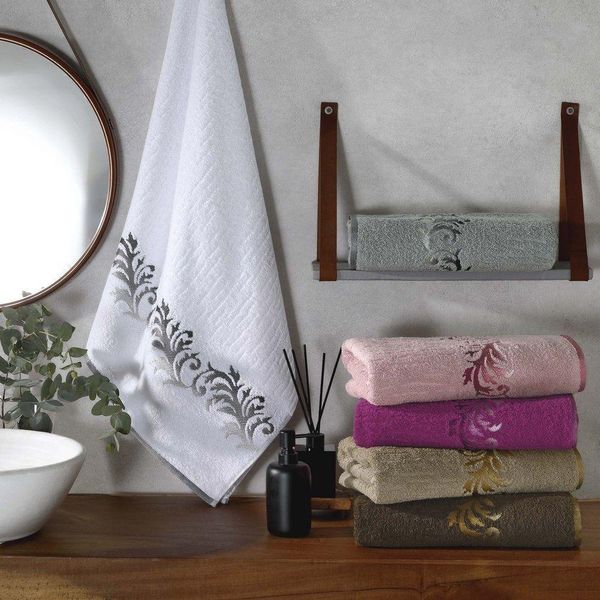 Toalha De Rosto Eden Avulsa 01 Peça 450g/m² 80cm X 50cm 100% Algodão - Branco
