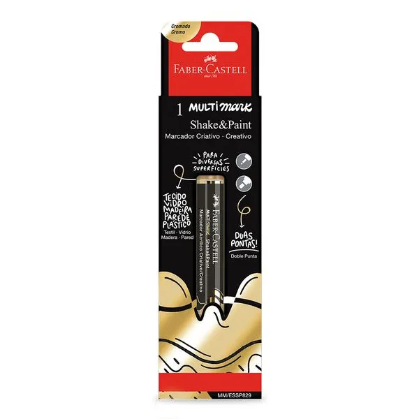 Caneta Marcador Criativo Multimark 2 Pontas Ouro Faber Castell