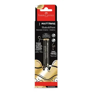 Caneta Marcador Criativo Multimark 2 Pontas Ouro Faber Castell