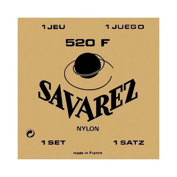 Encordoamento para Violão Nylon Savarez Traditionnels 520F Tensão Alta Terceira de Prata Encordoamento Violão Nylon 520F Tensão Alta Terceira de Prata Savarez