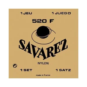 Encordoamento para Violão Nylon Savarez Traditionnels 520F Tensão Alta Terceira de Prata Encordoamento Violão Nylon 520F Tensão Alta Terceira de Prata Savarez