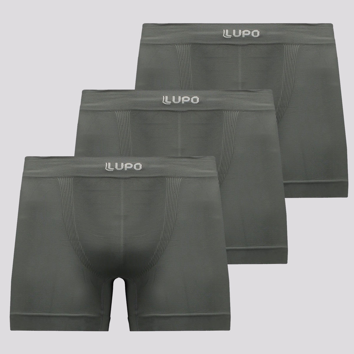Kit de 3 Cuecas Boxer Lupo Fiber Man Grafite