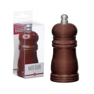 Moedor Sal Ou Pimenta Madeira Marrom 10cm - Hauskraft