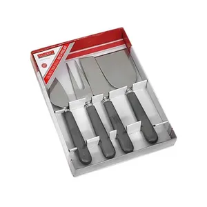 Conjunto Talheres Preto Perolado Para Queijo 4 Peças - Hauskraft