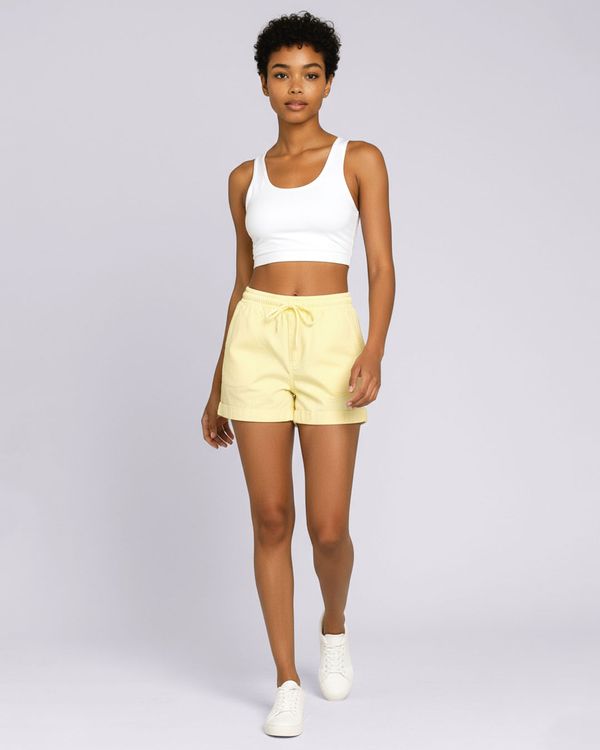 Short Sarja Feminino Com Elástico Amarelo 46