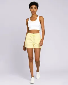 Short Sarja Feminino Com Elástico Amarelo 46