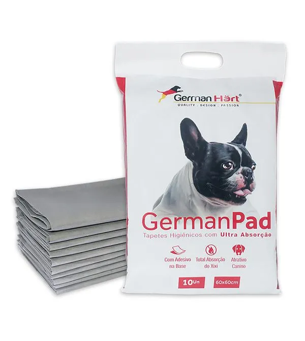Tapetes Higiênicos 60x60cm com 10 unidades GermanPad Ref. P4011