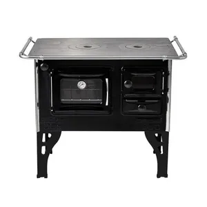 Fogão a Lenha 4 Bocas Hidro Prime N 2 Preto com Forno 40L e Chapa Superior em Ferro Fundido Fogão A Lenha Lado Esquerdo Prime N 2 Preto Hidro