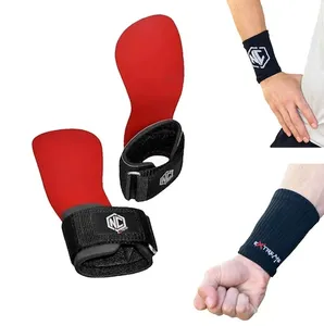 Luva Palmar Grip Red Revolution NC Extreme + Munhequeira Seca Suor