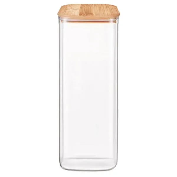 Pote Retangular Vidro Borossilicato com Tampa Bambu 3000ml 303000 - Almix