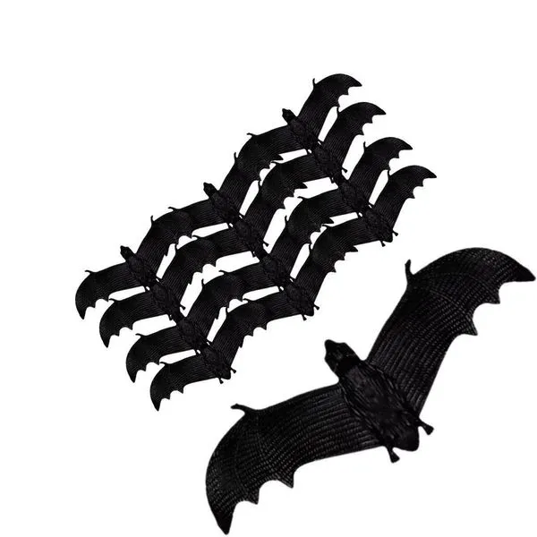 Kit 50 Enfeites Halloween Morcegos De Borracha