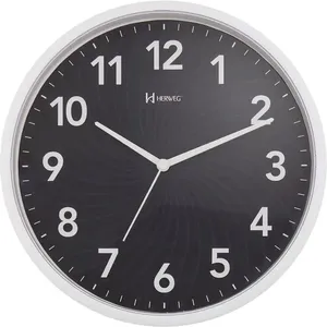Relógio Parede Redondo Quartz Com Mostrador Preto 34 - Herweg