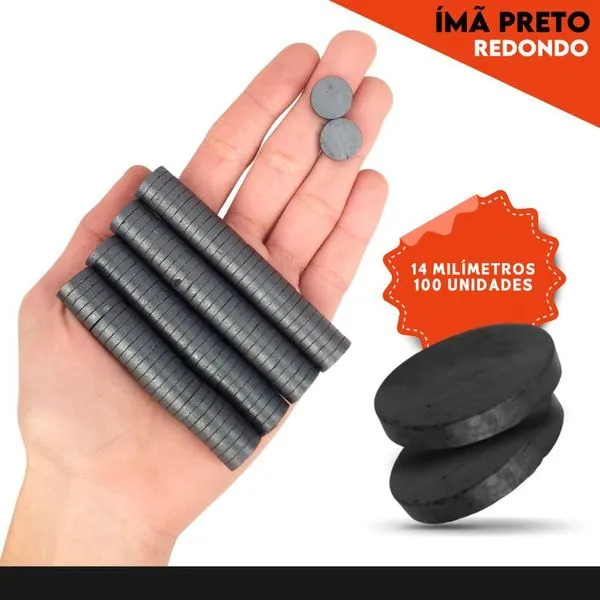 Ímã Redondo OEM Imã Kit C 100 Diversos Tamanhos Mazzal Fixação em Superfícies Metálicas 14mm Pacote Preto Ímã Redondo OEM Imã Kit C 100 Diversos Tamanhos Mazzal Fixação em Superfícies Metálicas 14mm Preto