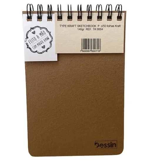 Bloco Artístico Type Sem Pauta 50 Folhas Kraft Sketchbook